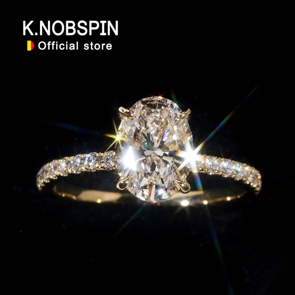Oval Moissanite Ring in 18K Gold