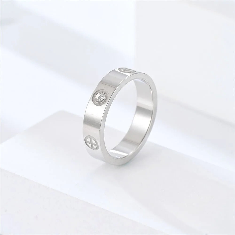 Cross Zircon Couple Ring