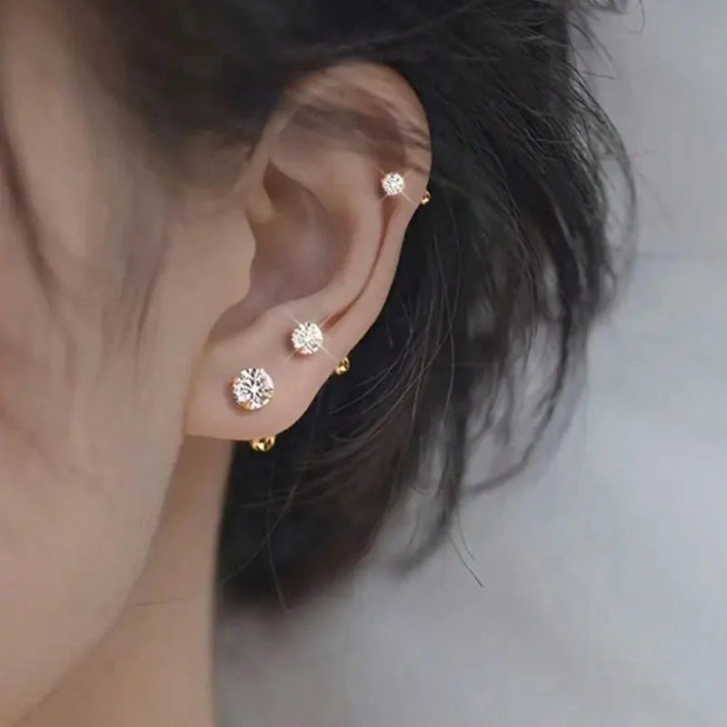 Zirconia Stud Earring Set
