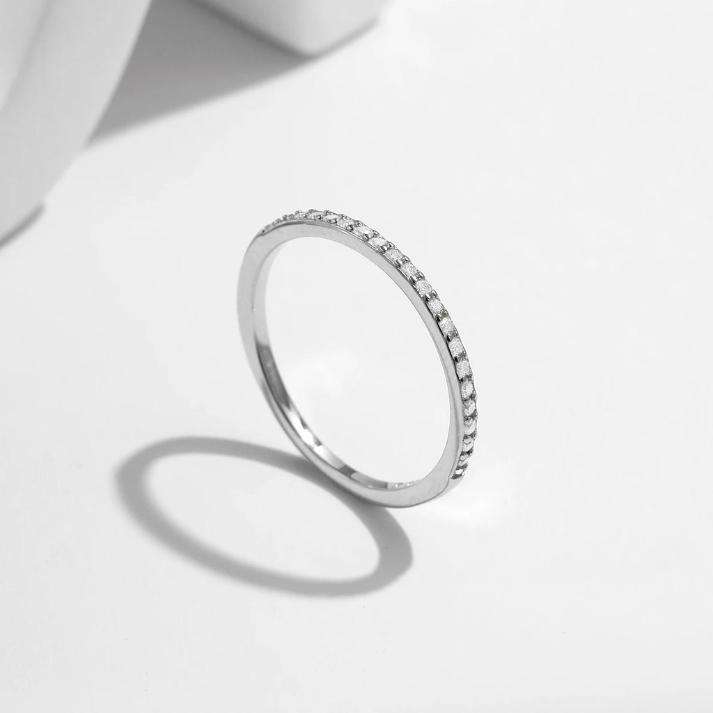 Simple Moissanite Wedding Band