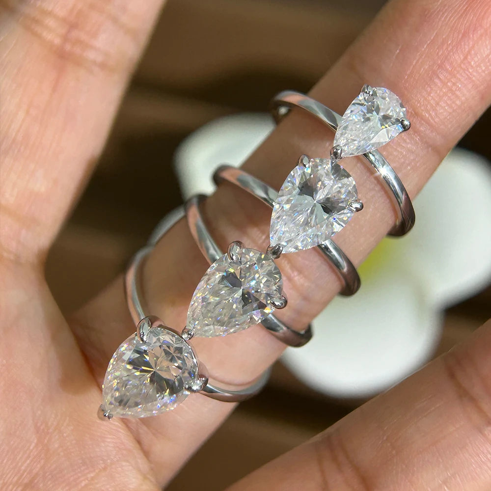 Pear Cut Moissanite Ring