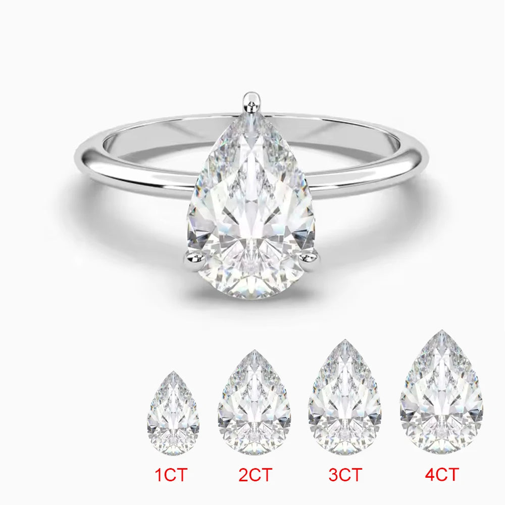 Pear Cut Moissanite Ring