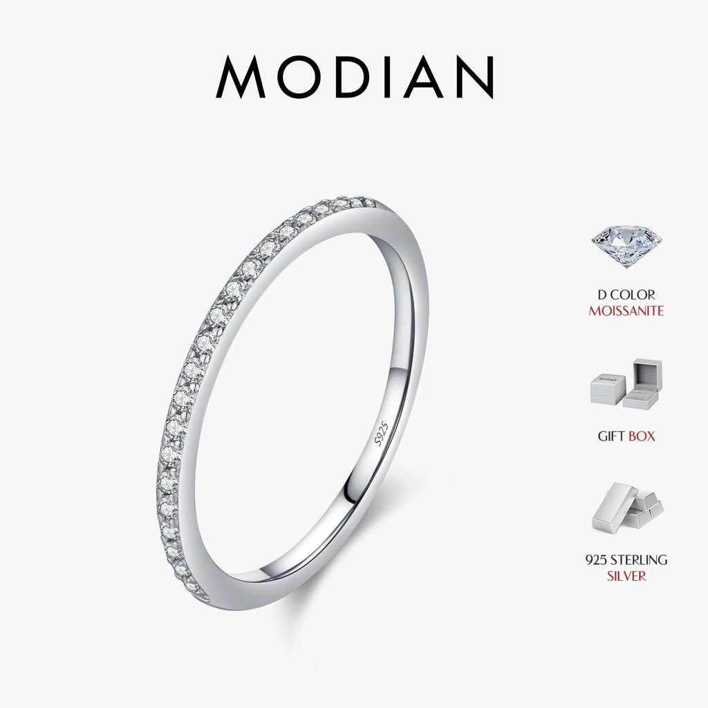 Simple Moissanite Wedding Band