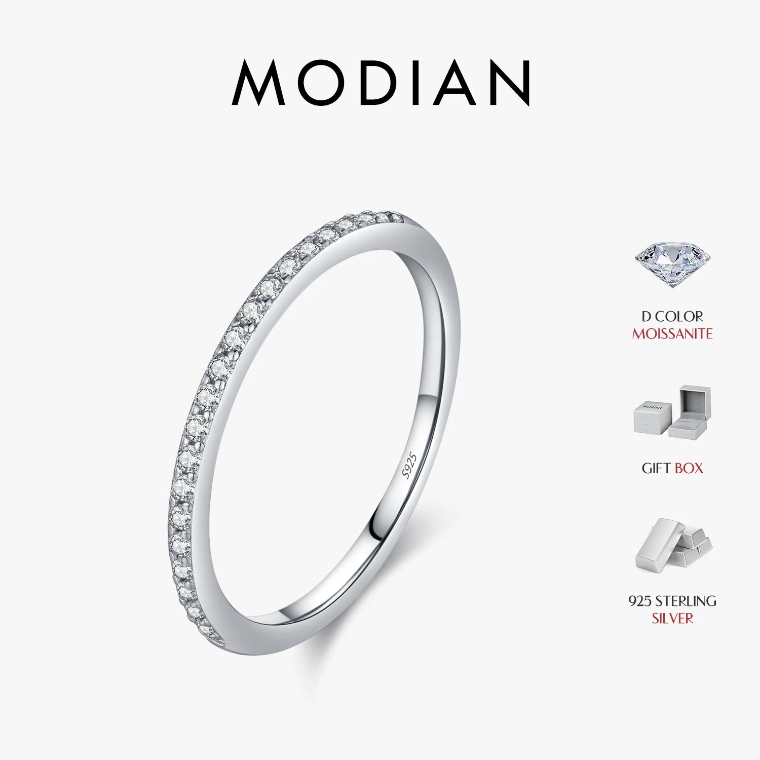 Simple Moissanite Wedding Band