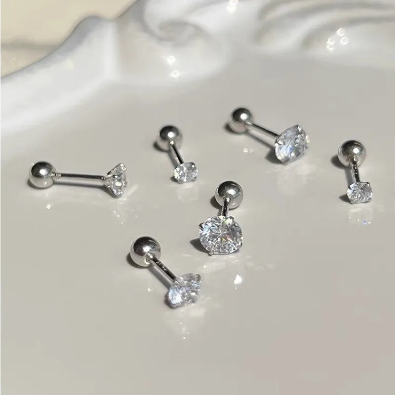Zirconia Stud Earring Set