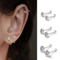 Zirconia Stud Earring Set