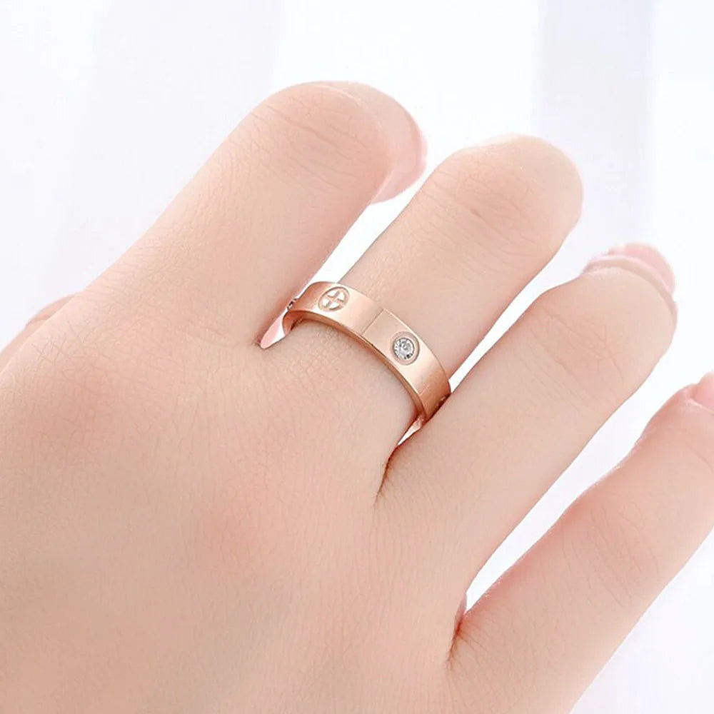 Cross Zircon Couple Ring