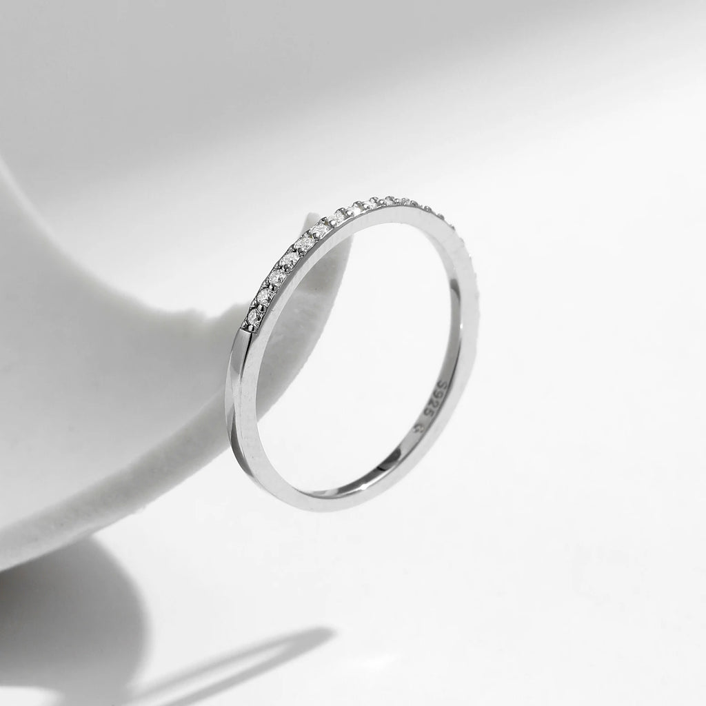 Simple Moissanite Wedding Band