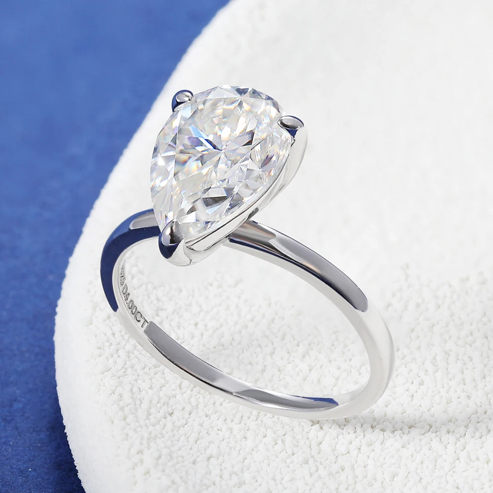 Pear Cut Moissanite Ring