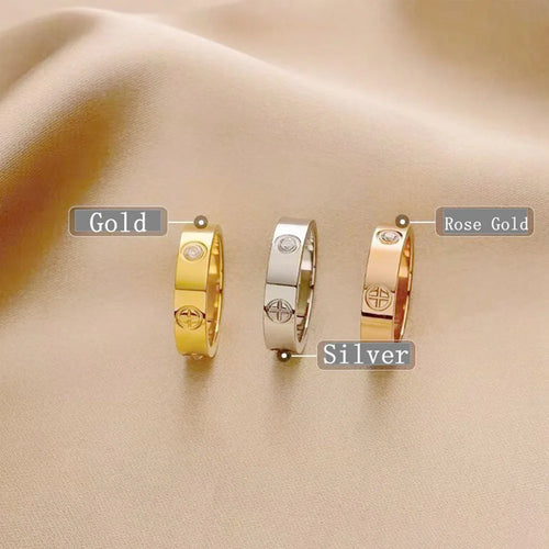 Cross Zircon Couple Ring