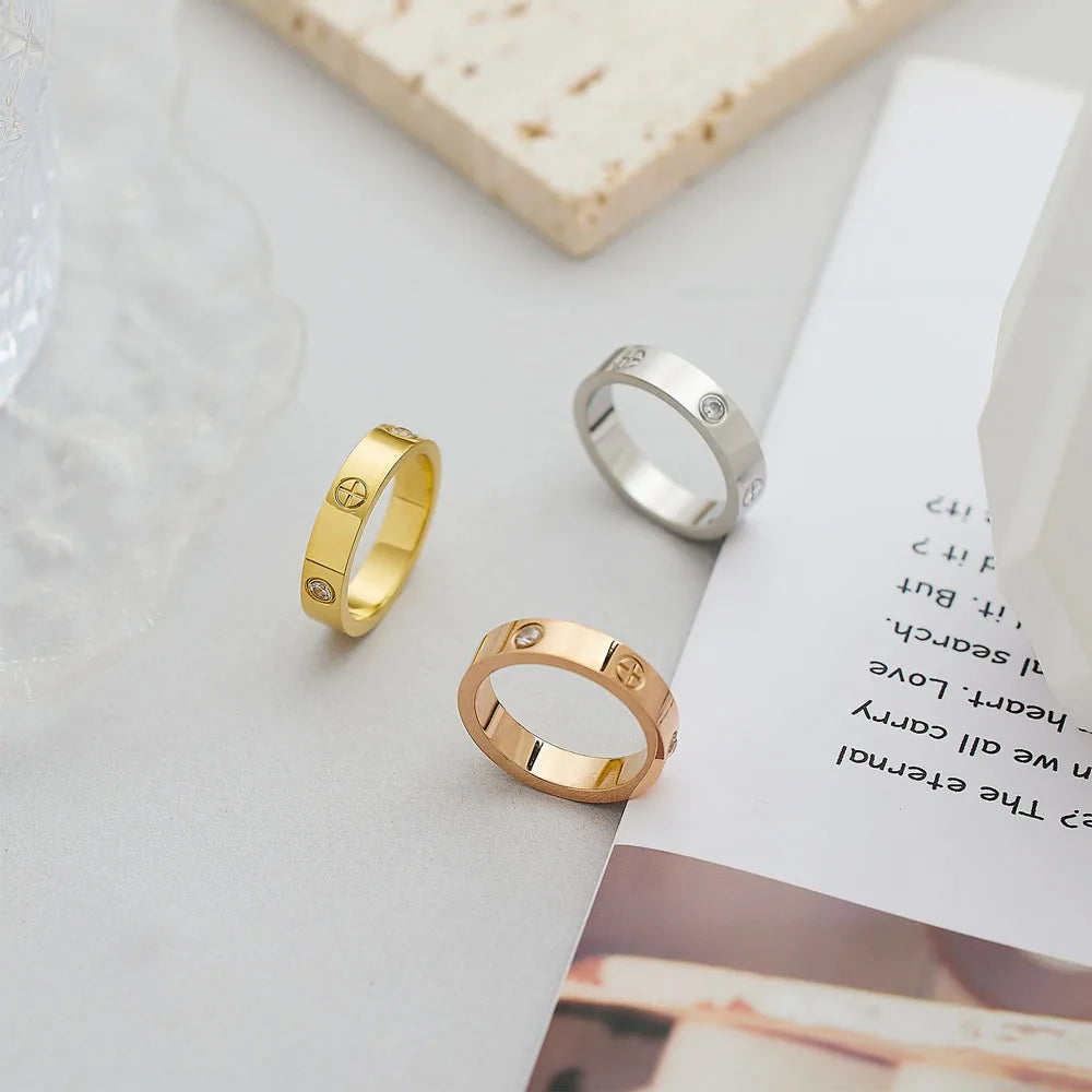 Cross Zircon Couple Ring