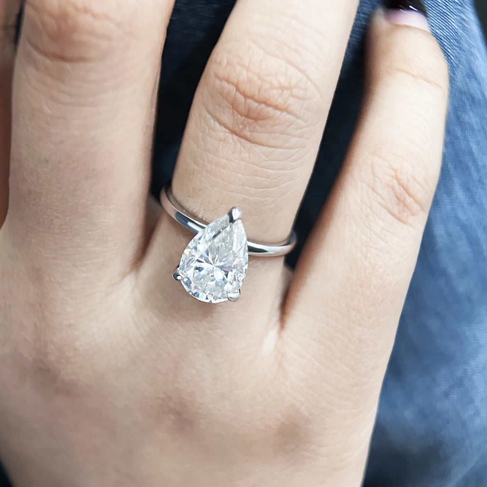 Pear Cut Moissanite Ring