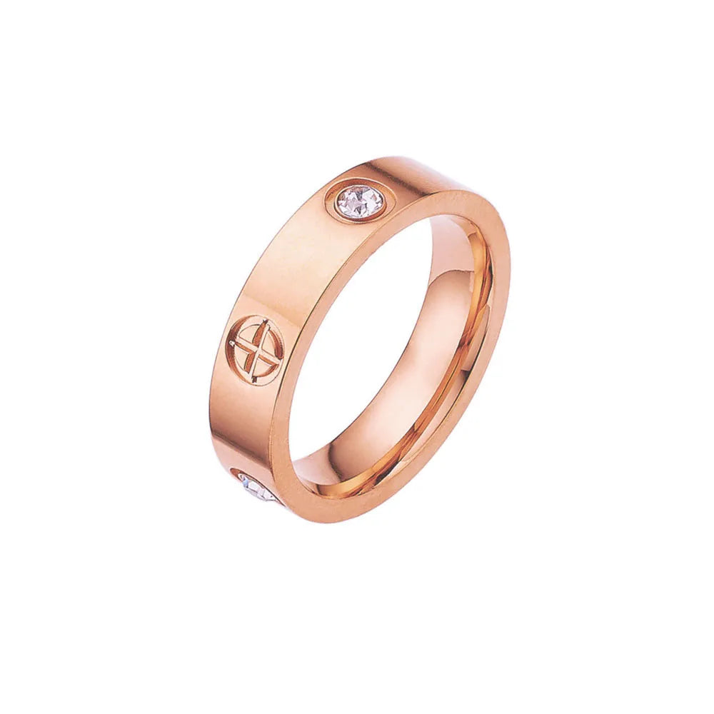 Cross Zircon Couple Ring