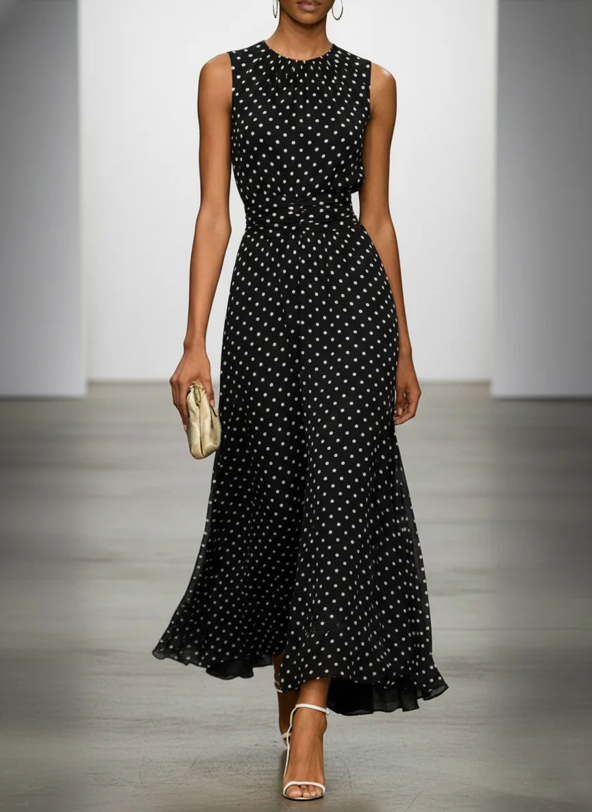 The Audrey Polka Dot Maxi Dress