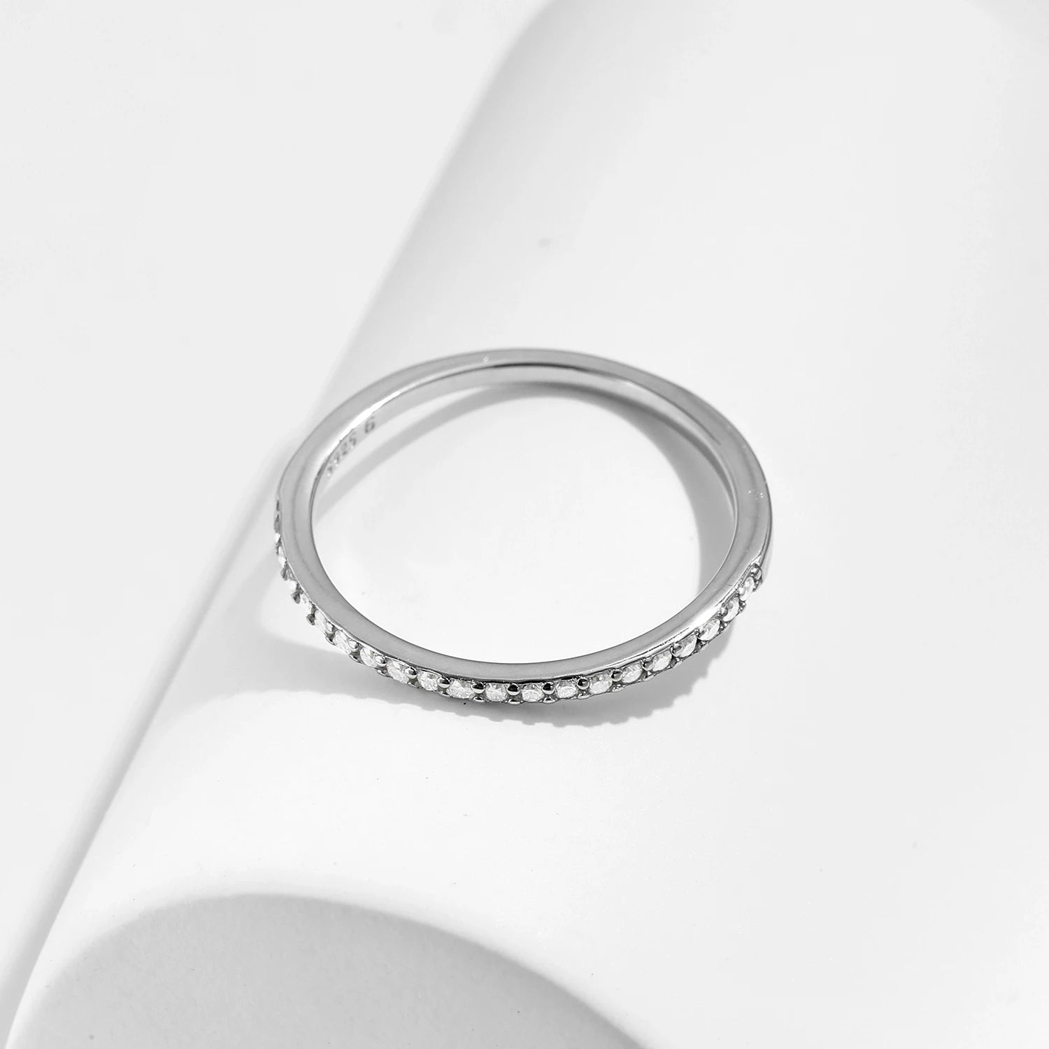 Simple Moissanite Wedding Band