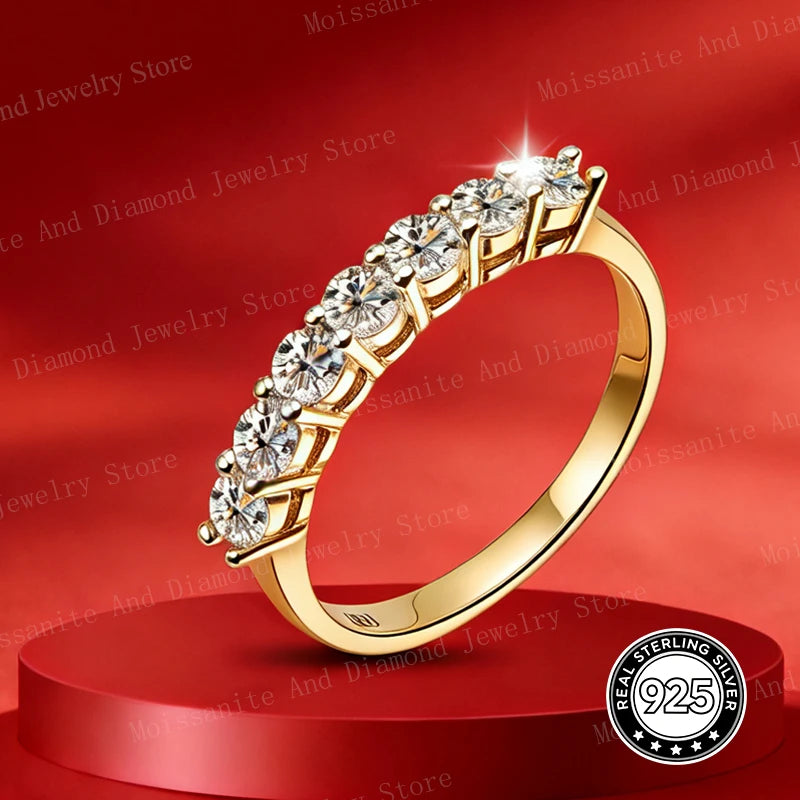 Five Stone Half Eternity Ring