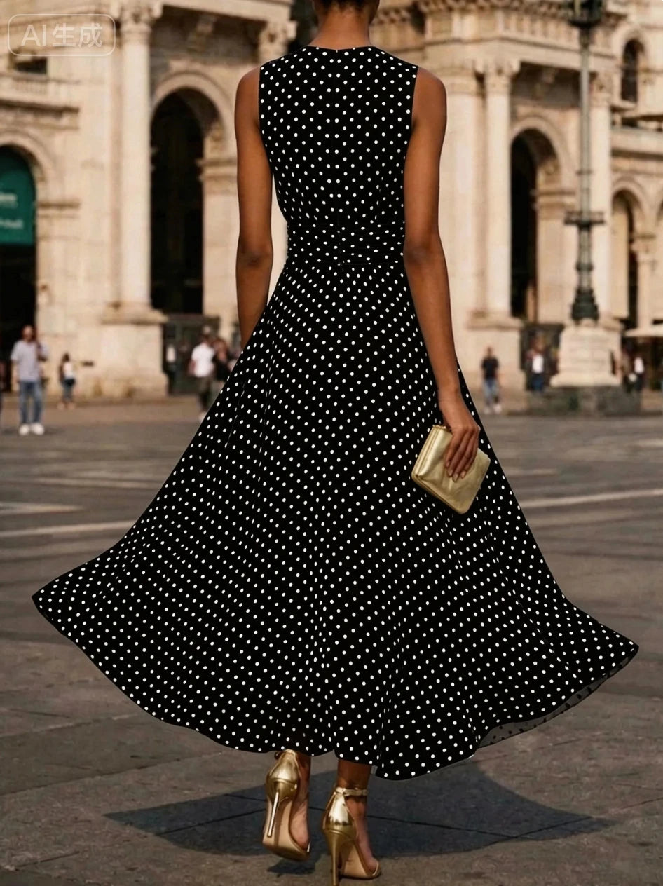 The Audrey Polka Dot Maxi Dress