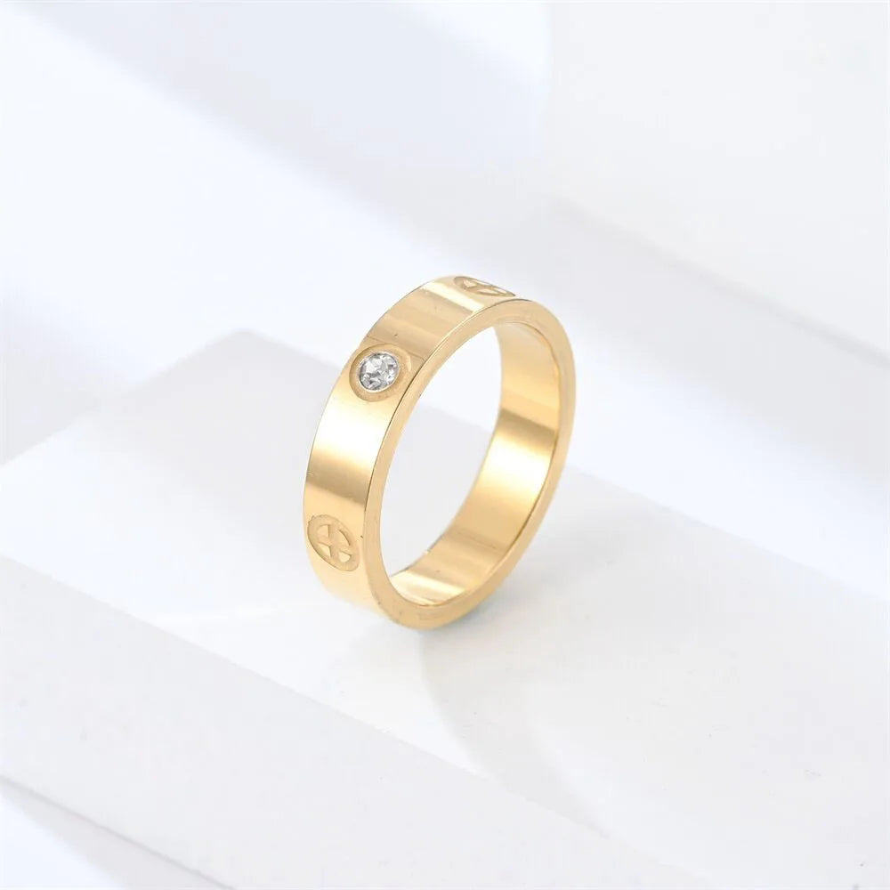 Cross Zircon Couple Ring