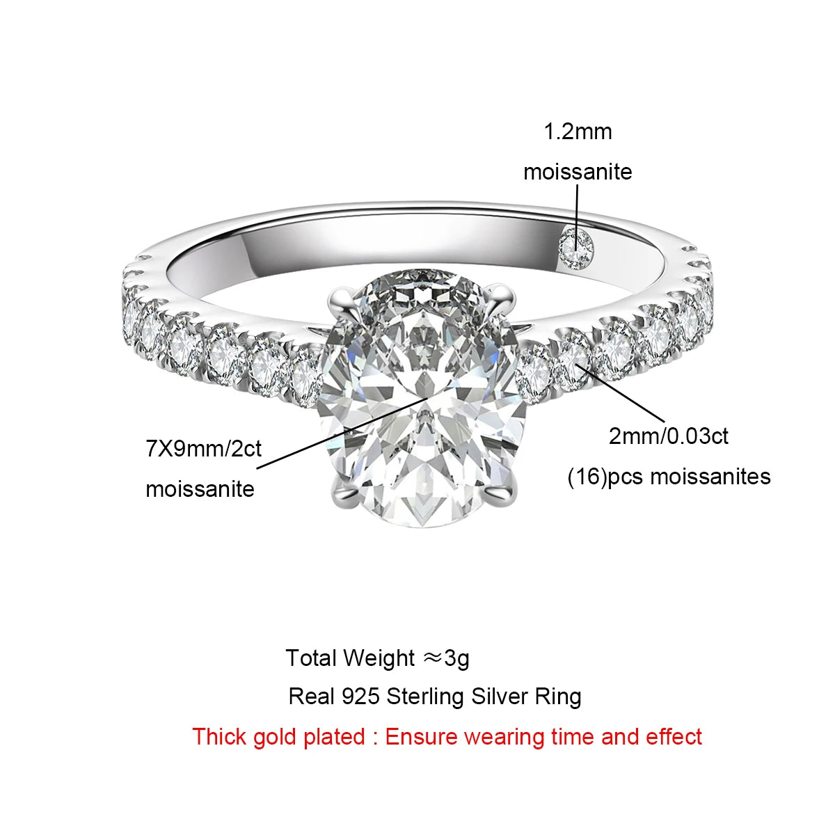 Oval Moissanite Engagement Ring