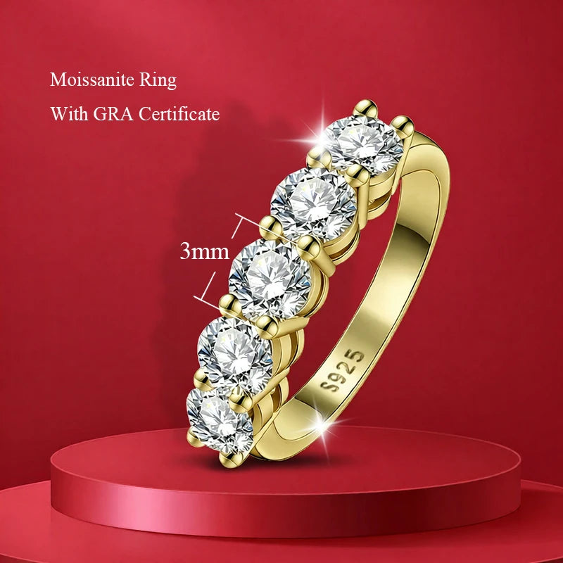 Five Stone Half Eternity Ring