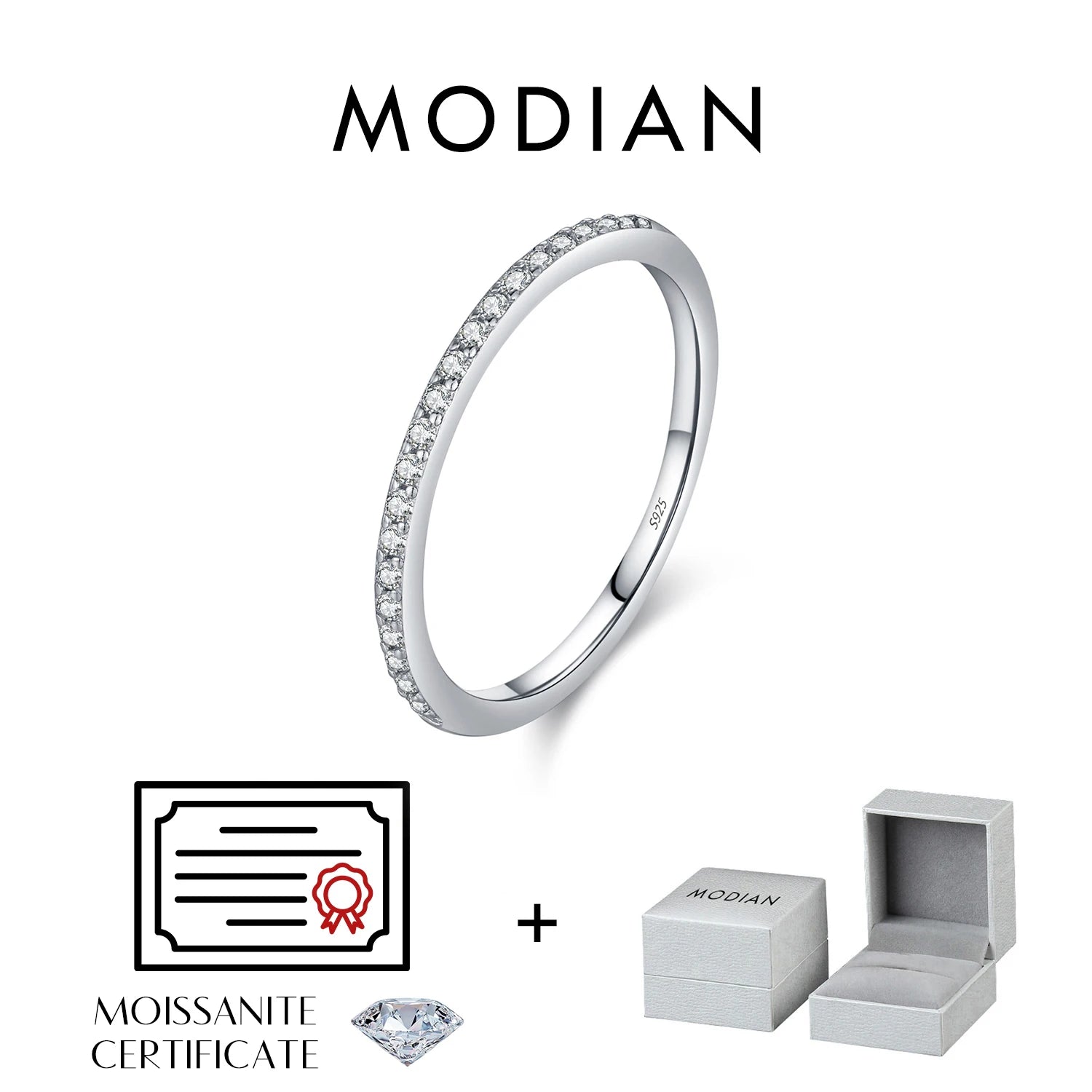 Simple Moissanite Wedding Band