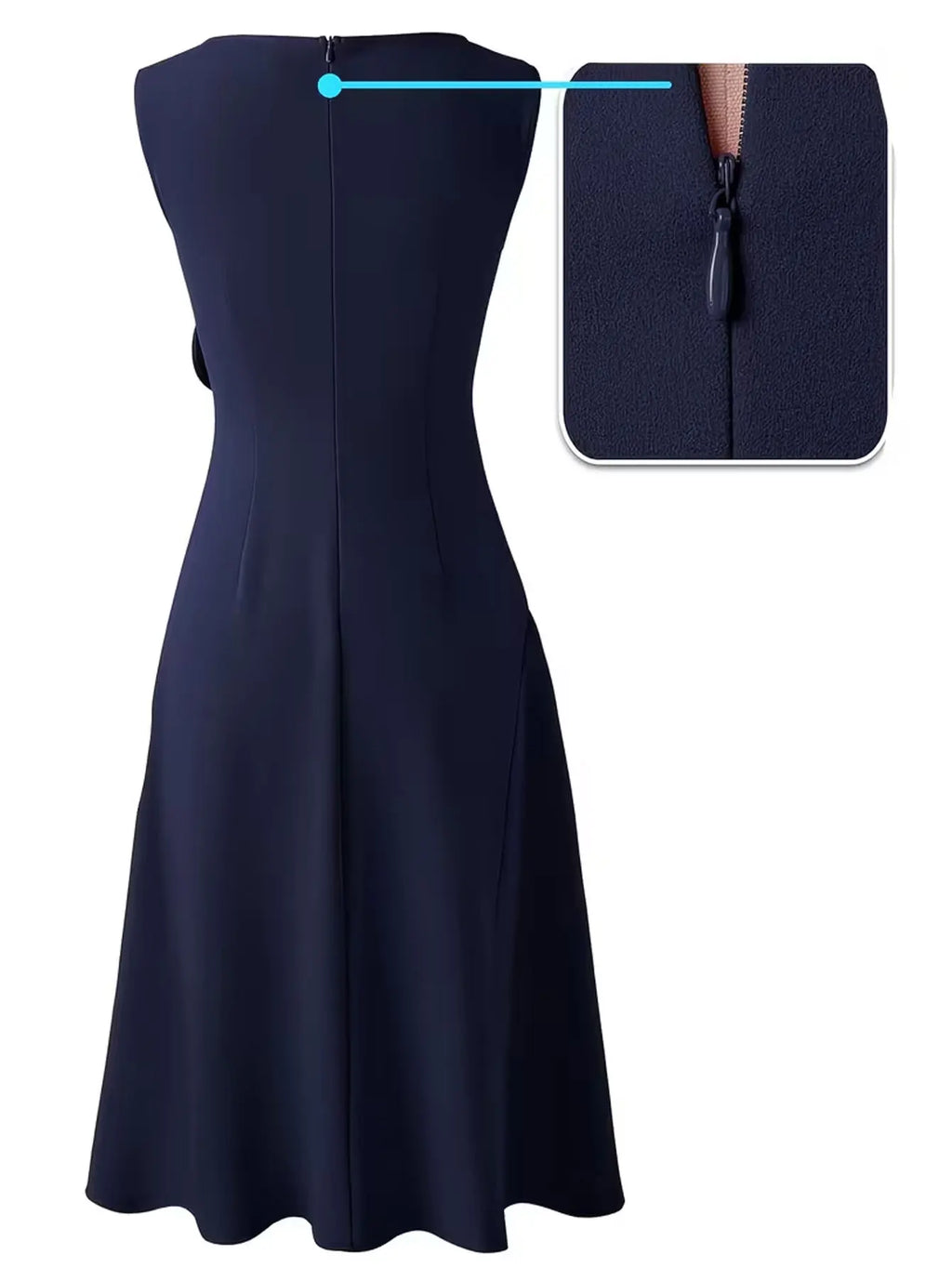 Women Elegant O-Neck Solid Sleeveless Summer Commute Mid-Calf Slim Ruffle Irregular Holiday Prom A-Line Dress