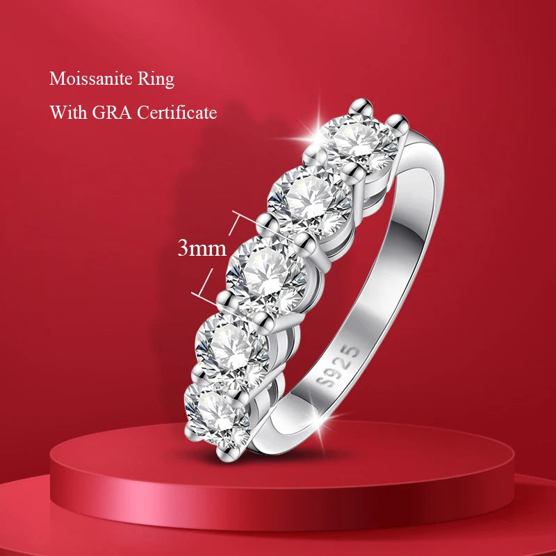 Five Stone Half Eternity Ring